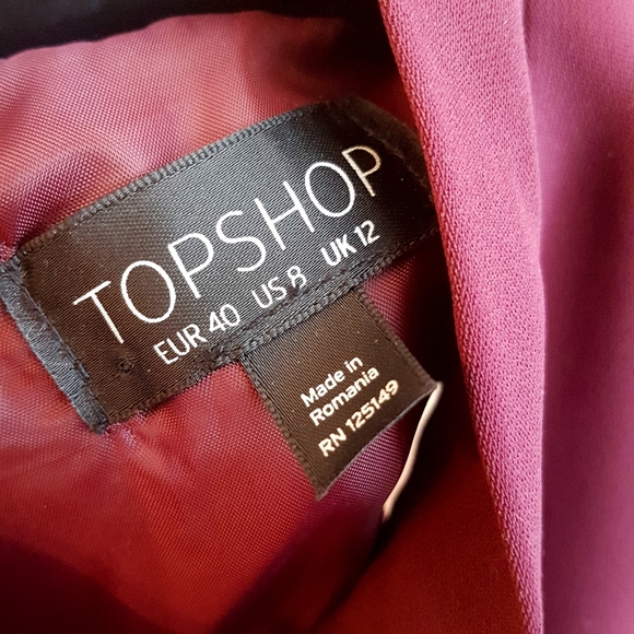 TOPSHOP wine / burgundy & black lace romper - Picture 7 of 9